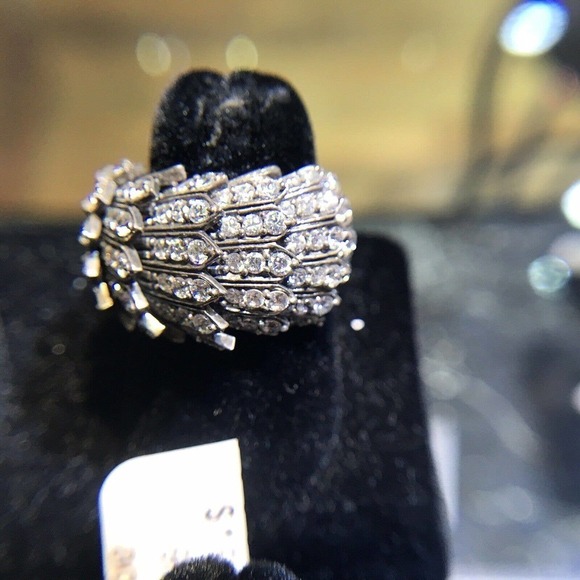 Robson Jewelers Cocktail Ring CZ Sz 6.5 Silver 925 NWT (All Stones Simulated) - Picture 2 of 6